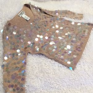 Gold glitter sweater with palettes